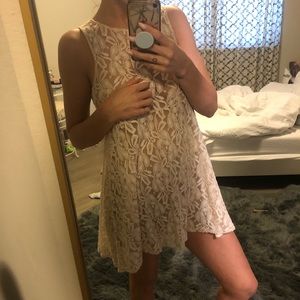 FREE PEOPLE Cream Lace Tank Babydoll Dress